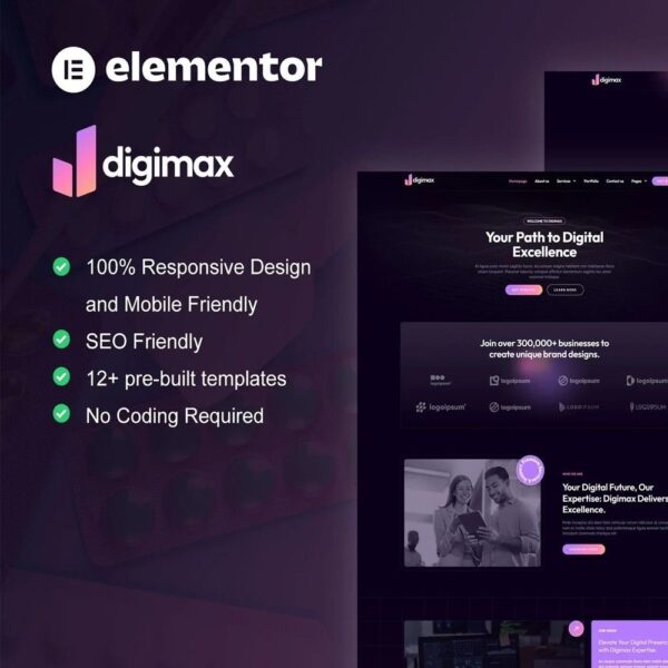 Digimax – Digital Marketing Agency Elementor Pro Template Kit