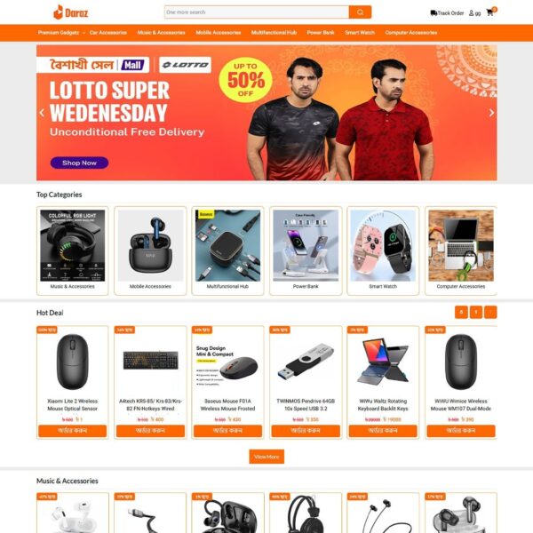 Daraz – Laravel Based E-commerce Website Script